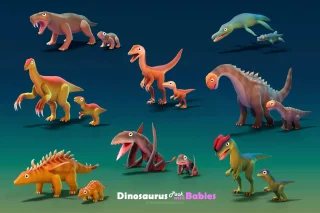 Dinosaurus Pack with Babies