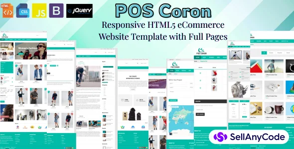 POS Coron – Responsive HTML5 eCommerce Website Template with Full Pages