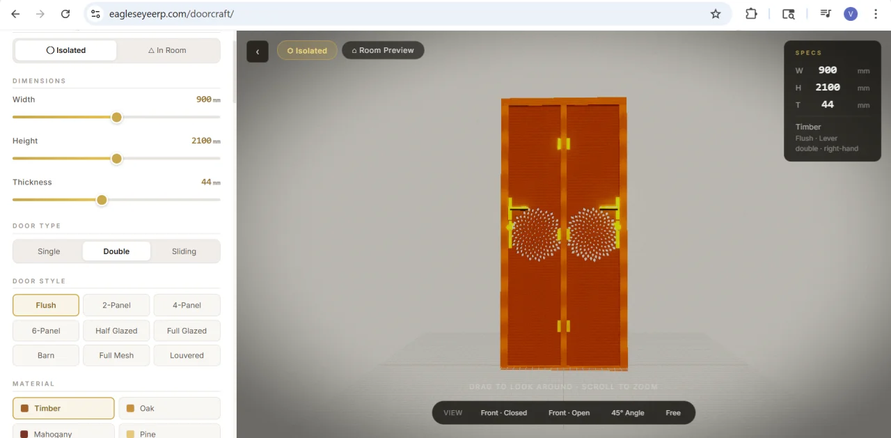 Complete Door Configurator (3D) — screenshot 2