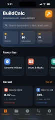 BuildCalc Construction & Material Cost Calculator (iOS SwiftUI)