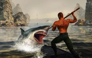 Shark Shooting in the Sea