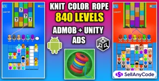 Knit Color Rope Sort Jam Puzzle Unity Source Code