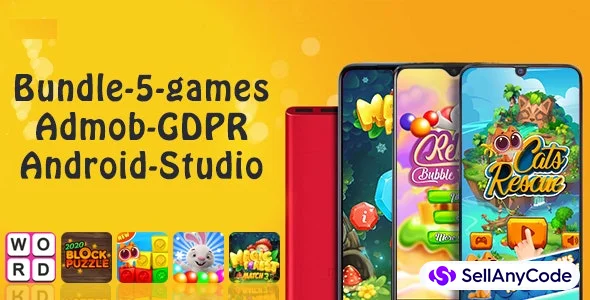Bundle#1, 5 Games (AdMob + GDPR + Android Studio)