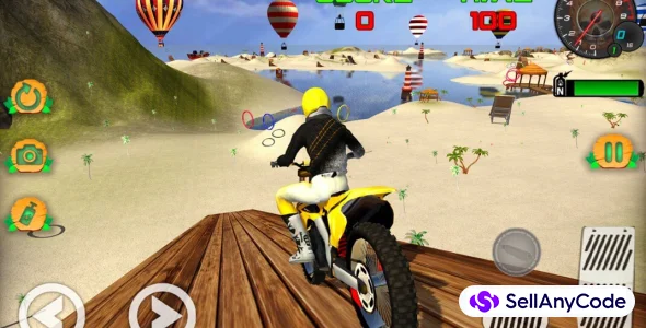 Ready to Publish Motocross Beach Game: Bike Stunt Racing - Made with Your Own Name and Ads Id