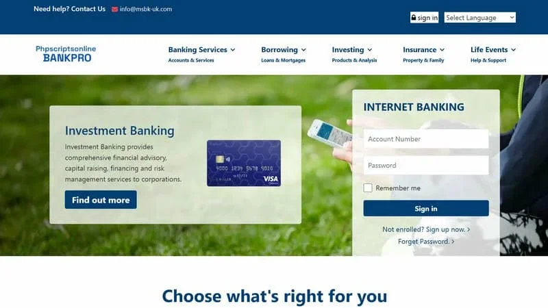 Online Banking PHP Script — screenshot 4