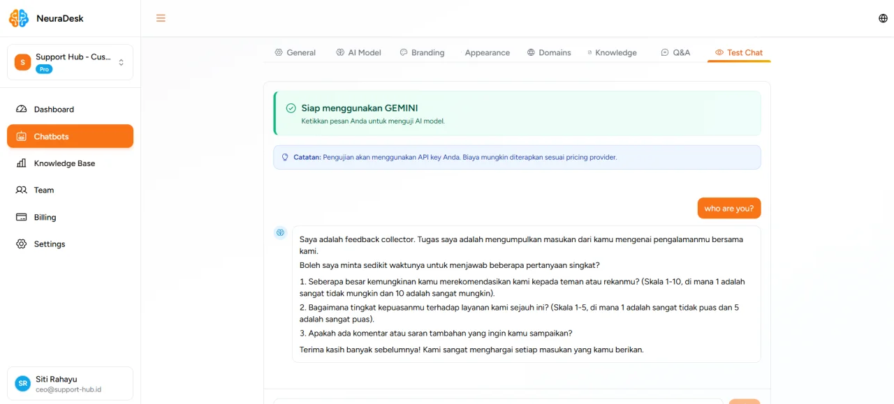 NeuralDesk AI Chatbot — screenshot 3