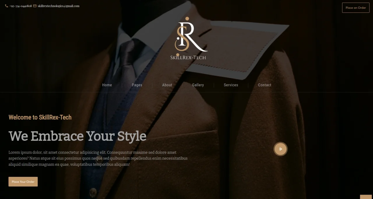 Clothing & Tailoring Template — screenshot 1