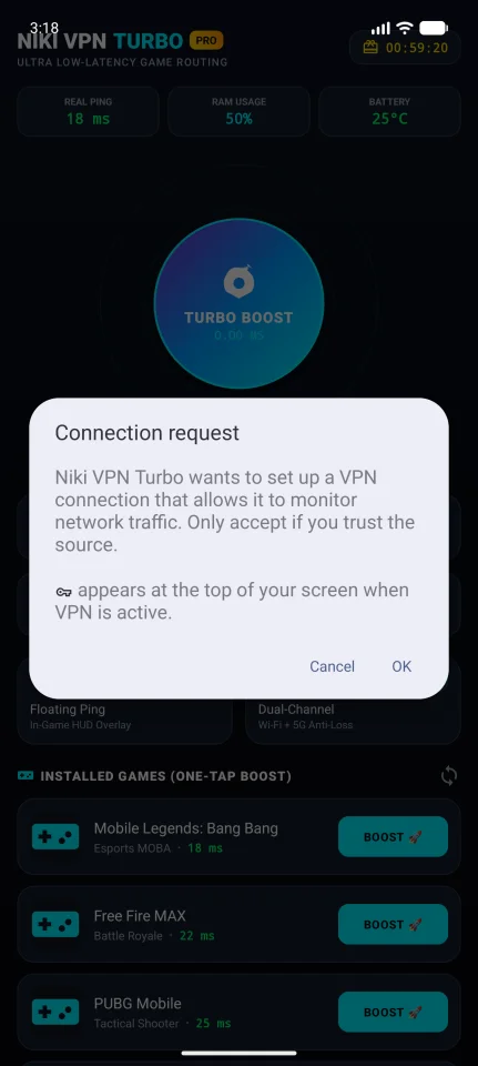 Niki GameBoost VPN - Android Esports Booster & Fast VPN — screenshot 5