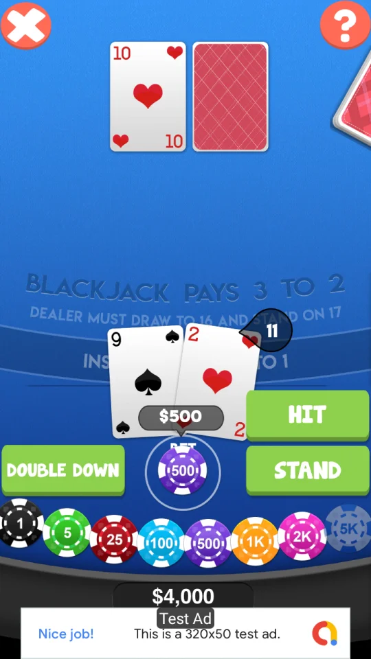 Black Jack 21 - Unity Source Code — screenshot 3