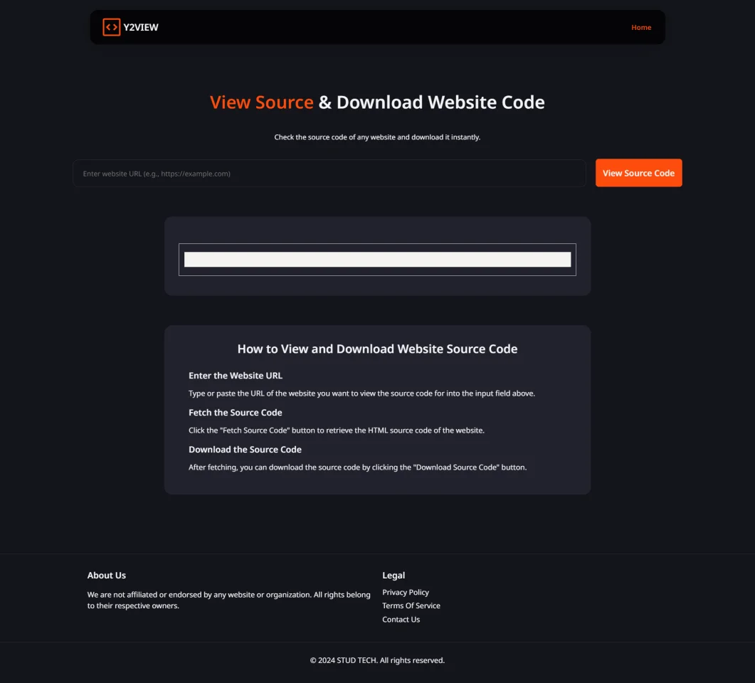 Website Source Code Viewer and Downloader Website Script — screenshot 1