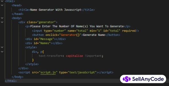 JavaScript Name Generator