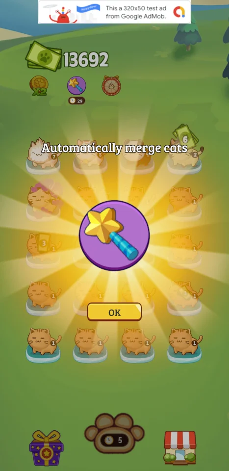 Idle Cat – Merge to Win — screenshot 1