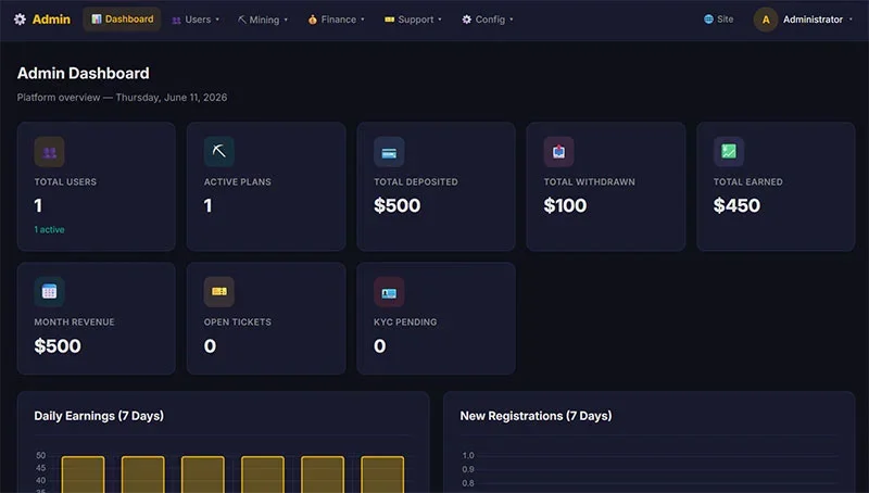 Cloud Crypto Mining Platform — screenshot 2