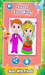 Bride and Groom Wedding Coloring Pages Game