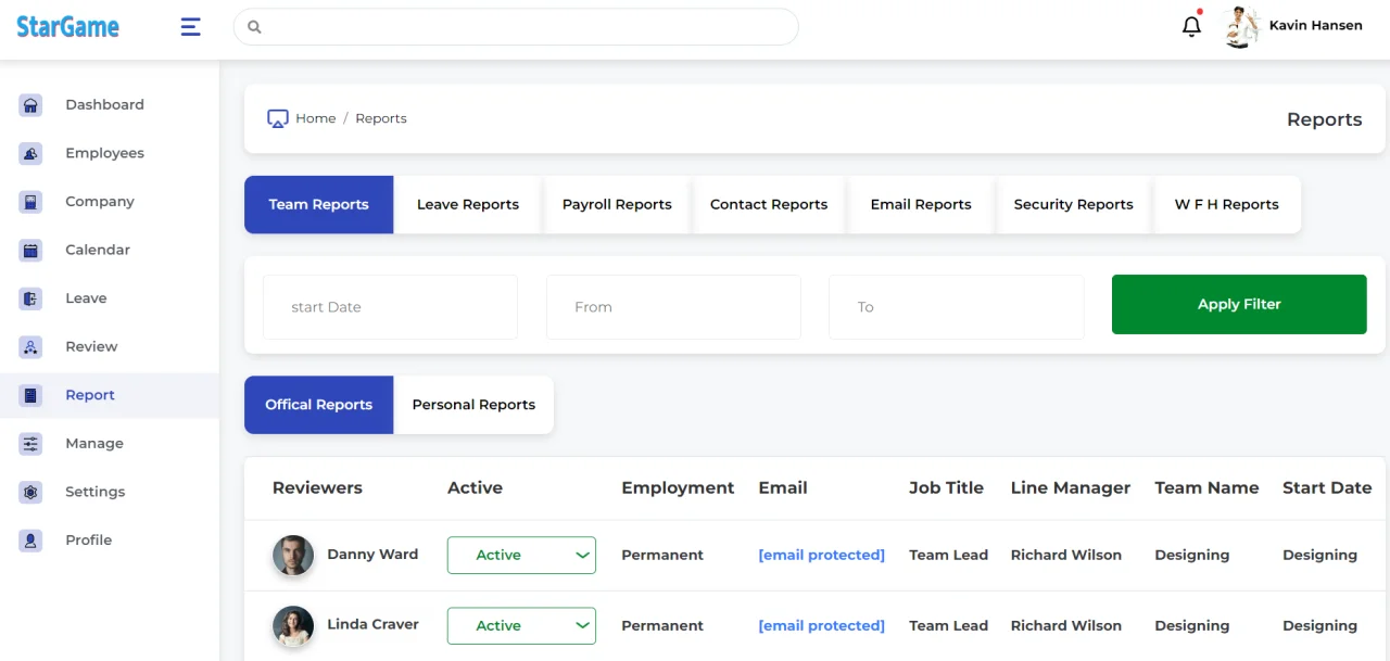 Dashboard - Human Resources Management in HTML — screenshot 4