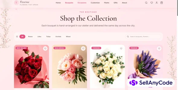 Fleurisse Luxury Floral E-Commerce UI — cover