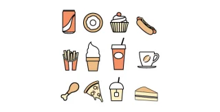 Fast Food Street Food Icon Collection Vector Set