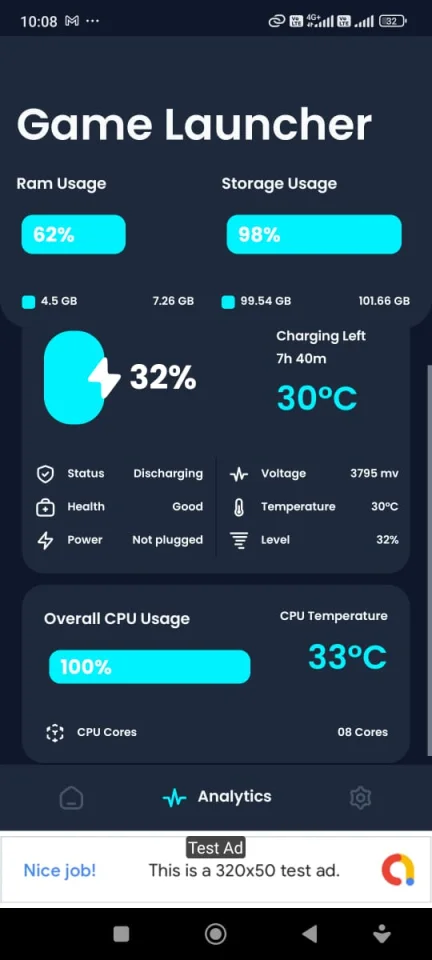 Pro Game Booster - Ultimate Performance & GFX Tool with Cyberpunk Theme — screenshot 2