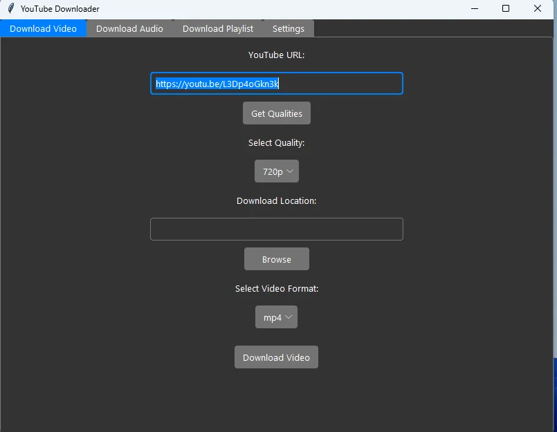 YouTube Converter V.1.0 Code Python — screenshot 2