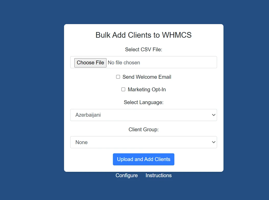 WHMCS Bulk Client Import Script — screenshot 3