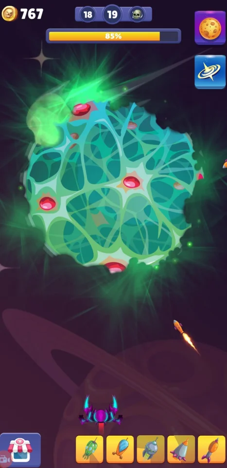 Idle Space Destroyer – Planet Bomber Hyper Casual Game — screenshot 1