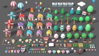 Cartoon Town - Low Poly Assets