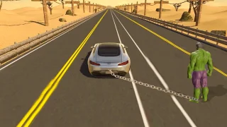 Incredible Hulk vs Chain Car Racing 3D Stunt 2k21