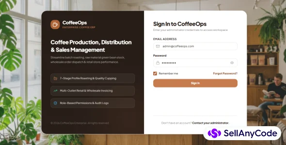 BrewFlow ERP Coffee Production, Distribution & Sales Management System — cover