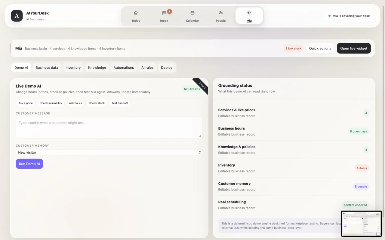 AtYourDesk AI Receptionist & Smart Front Desk | White-Label Source Code — screenshot 5
