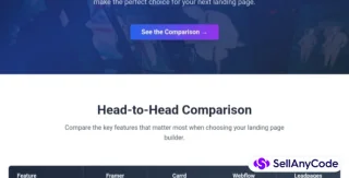 VersusLand: Framer vs. Carrd vs. Webflow vs. Leadpages Landing Page Template