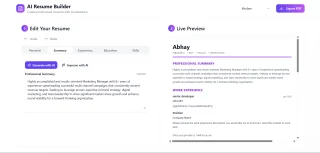 Smart AI-Powered Resume Builder