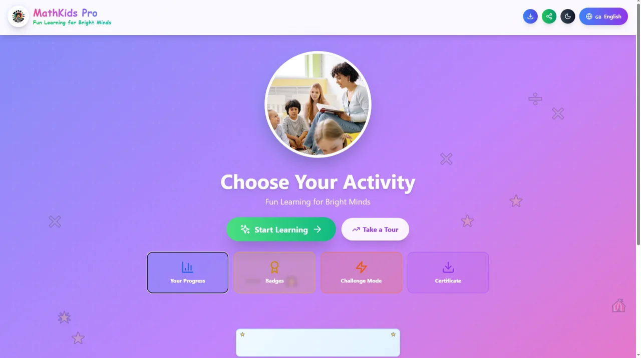 MathKids Pro - Premium React Educational App Template — screenshot 2