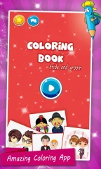 Bride and Groom Wedding Coloring Pages Game