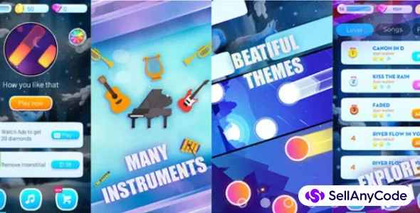 Piano Music Tiles Template