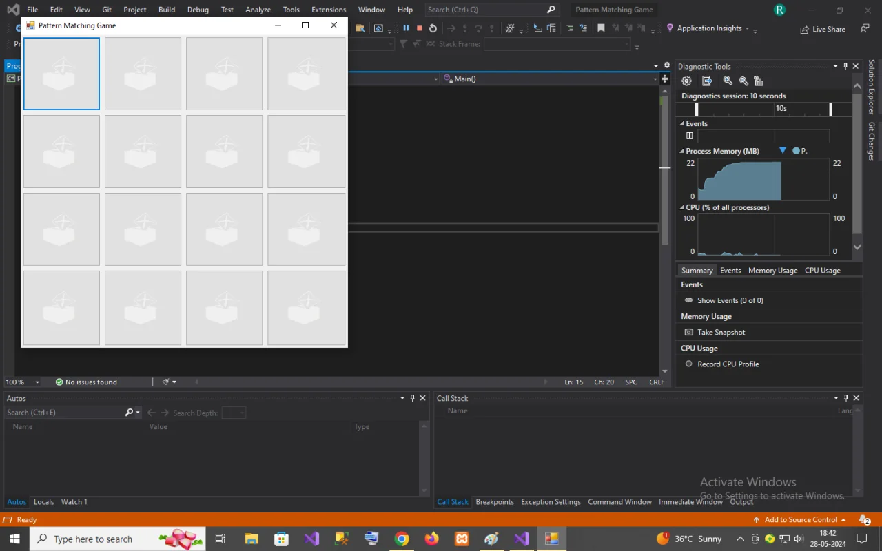 Pattern Matching Game in C# — screenshot 2