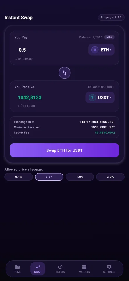 CryptoWallet Multi-Chain Crypto Wallet Android App Template — screenshot 2