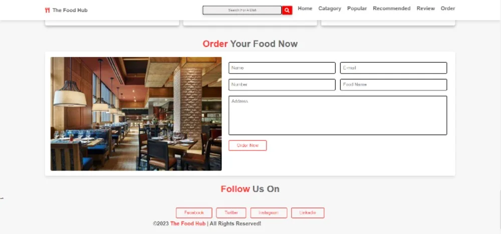 The Food Hub | A Resturant Website — screenshot 4