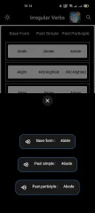 Flutter Irregular Verbs App - English Course App Source Code