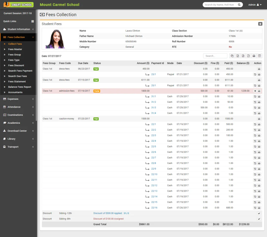 Smart School Management System V 7.0.1 — screenshot 4
