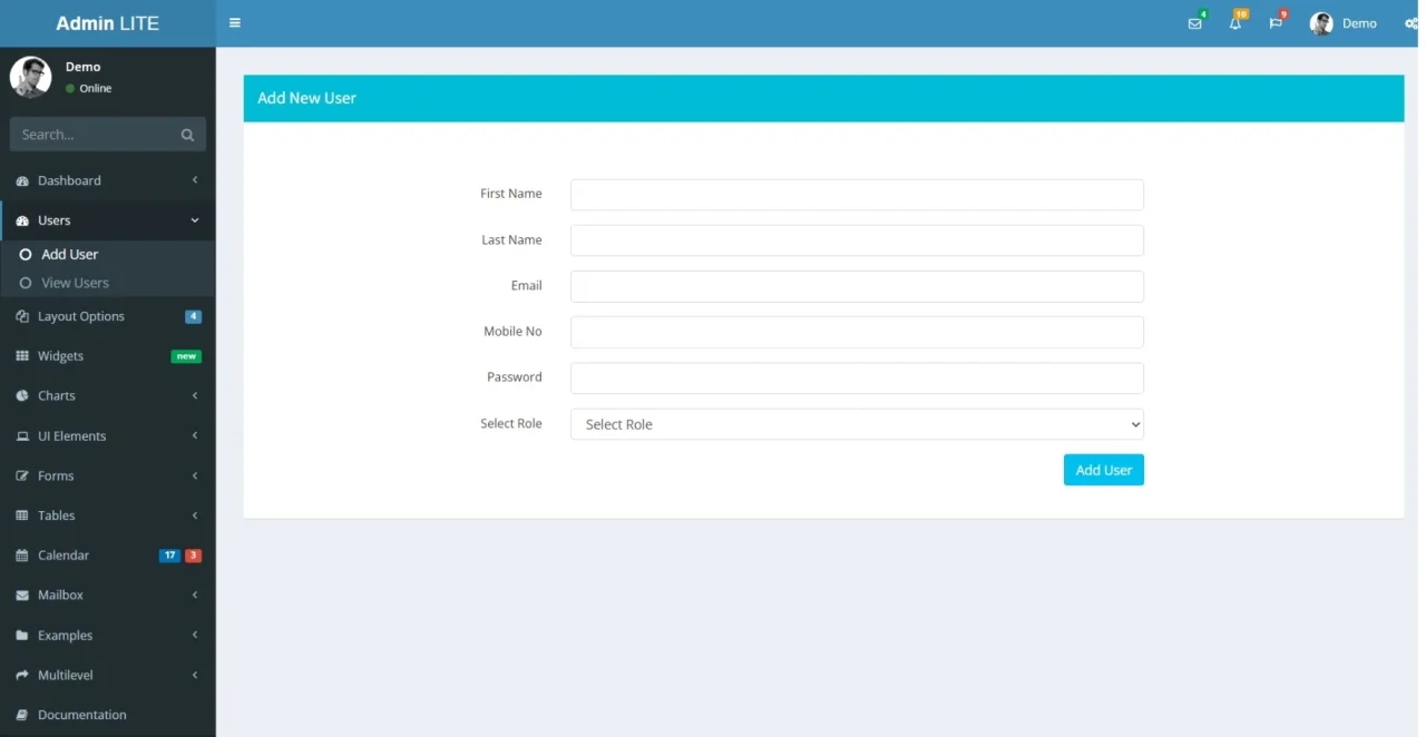 CodeIgniter AdminLTE Integration + User CRUD — screenshot 3