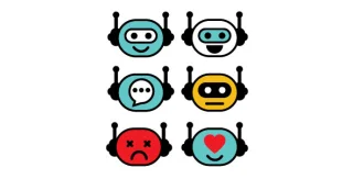 Robot Face Emoji Emotions Icons for Chatbot AI