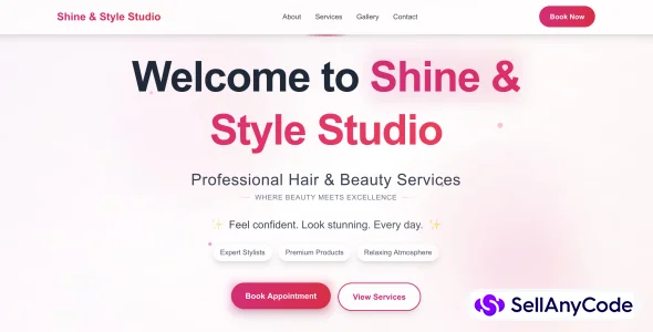 Shine & Style Elegant Next.js Template for Beauty Studios