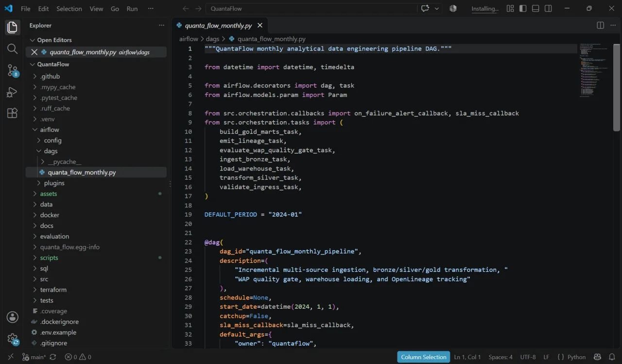 QuantaFlow - Production Data Engineering & Medallion Lakehouse Platform — screenshot 1