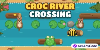 Croc River Crossing - HTML5 One-Tap Arcade Game (Source Code)