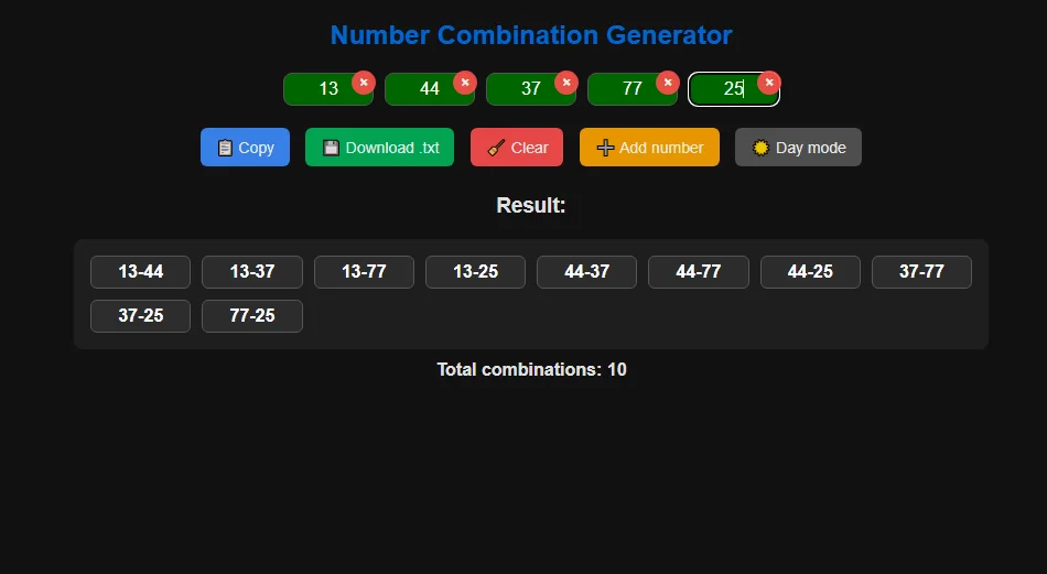 A Network-Based Method for Keno — screenshot 1