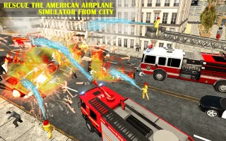 American Airplane Fire Fighter City - Ambulance Rescue