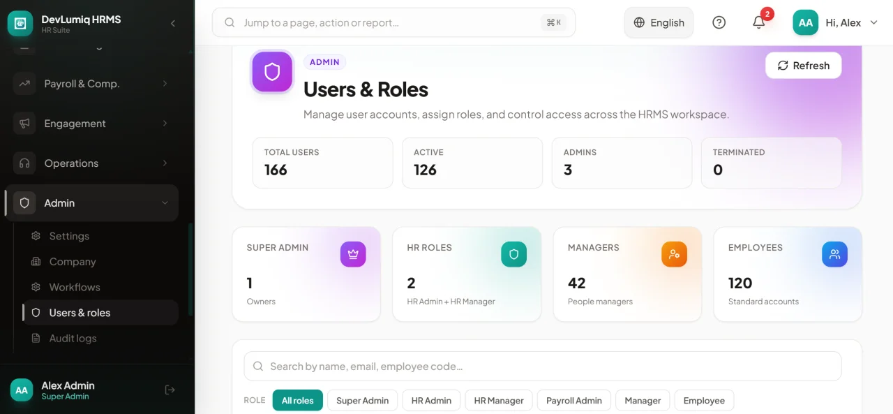 DevLumiq HRMS Next.js HR Management System — screenshot 9