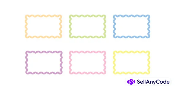 Zigzag Edge Rectangle Frames Borders Vector Set