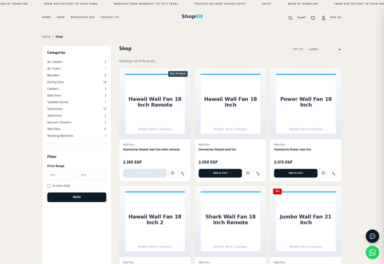 ShopKit - Bilingual E-Commerce Store (Laravel, EN/AR) — screenshot 2