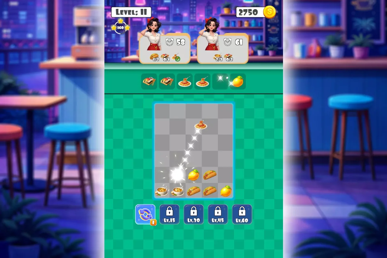 Foodie Stack Puzzle - Complete Mobile Game Template — screenshot 3
